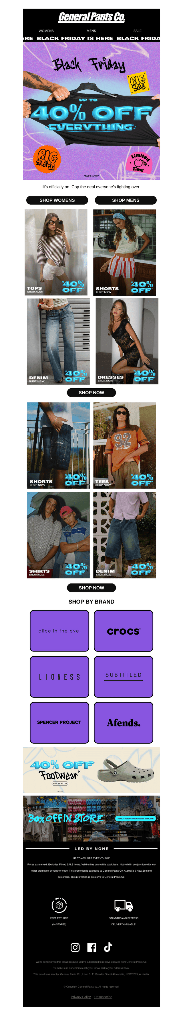 Black Friday = UP TO 40% OFF EVERYTHING*