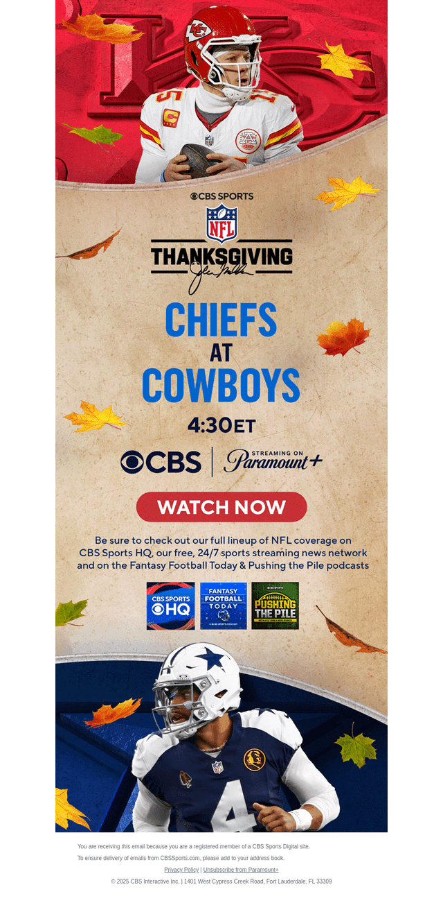 CBS email from Thu, Nov 27, 2025