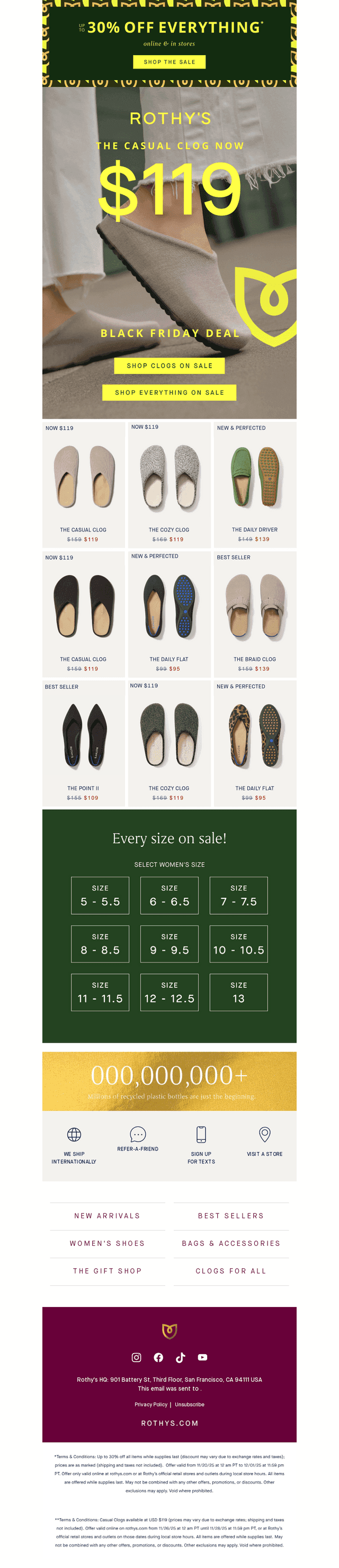 PRICE DROP: CASUAL CLOGS NOW $119