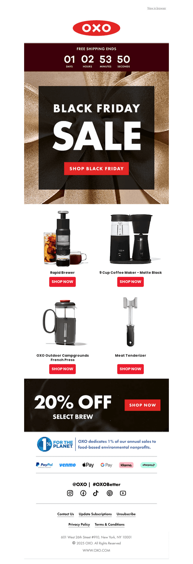OXO email from Fri, Nov 28, 2025