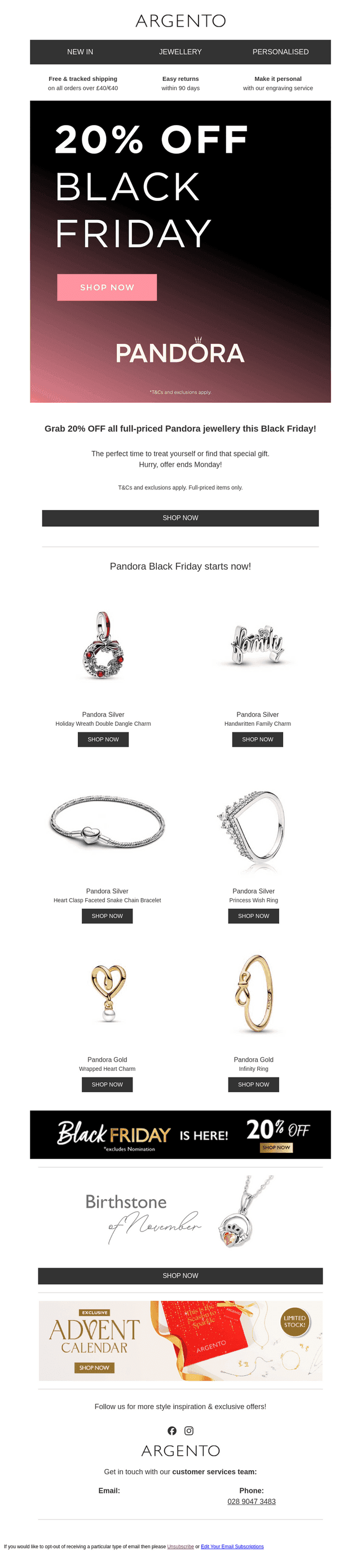 Get 20% Off Pandora this Black Friday 🎀