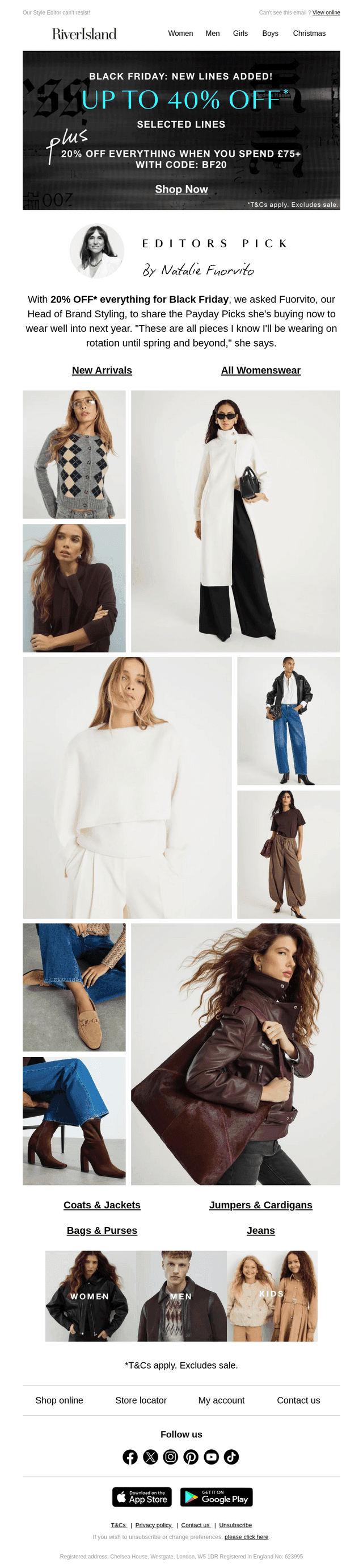 River Island email from Fri, Nov 28, 2025