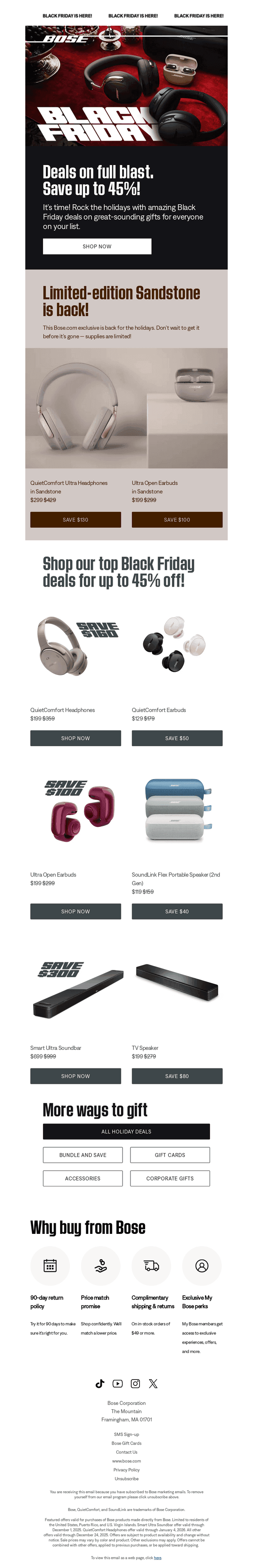 Bose email from Fri, Nov 28, 2025