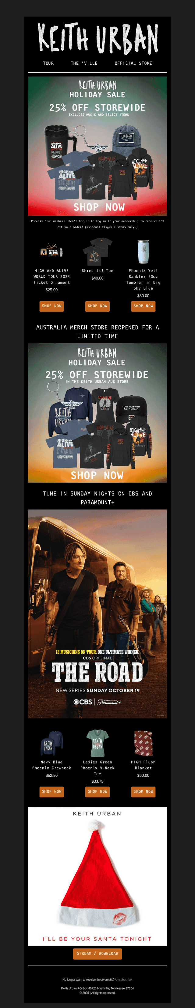Keith Urban email from Fri, Nov 28, 2025