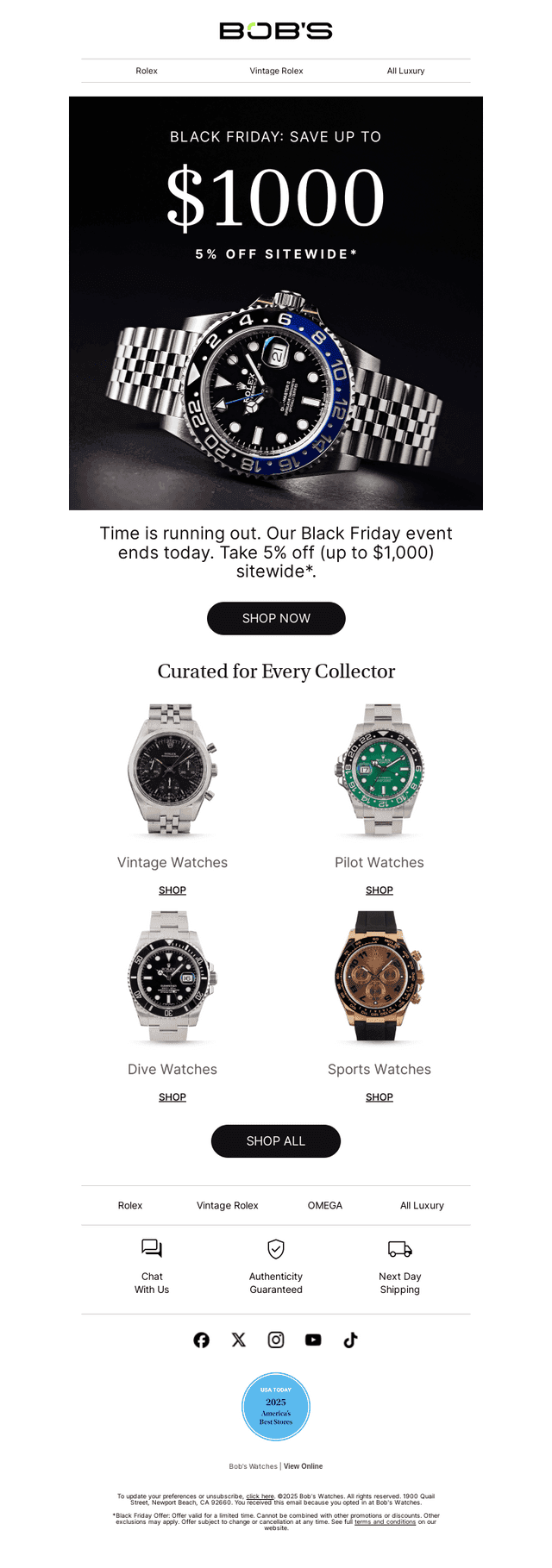 Black Friday Ends Today