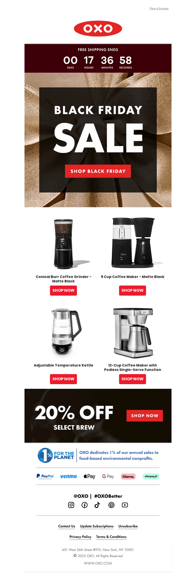 OXO email from Fri, Nov 28, 2025