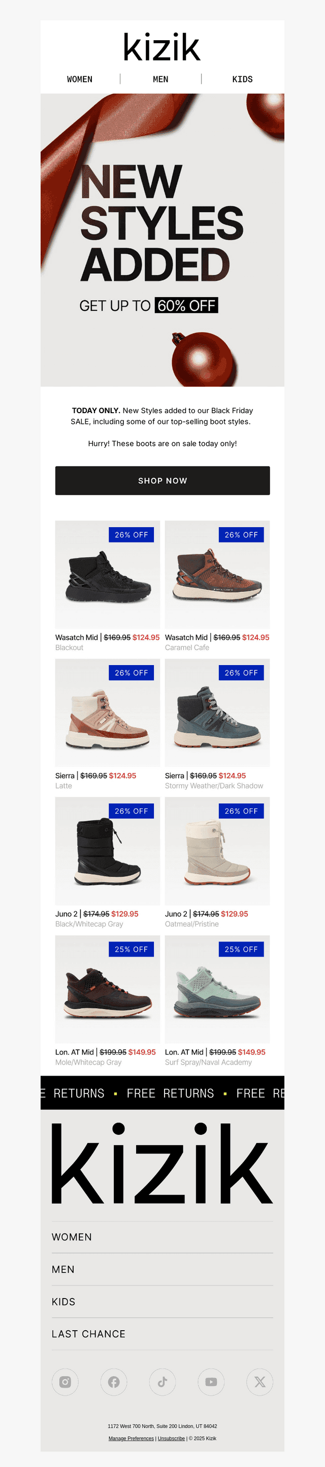 Today Only. Save 25% on Select Boots.