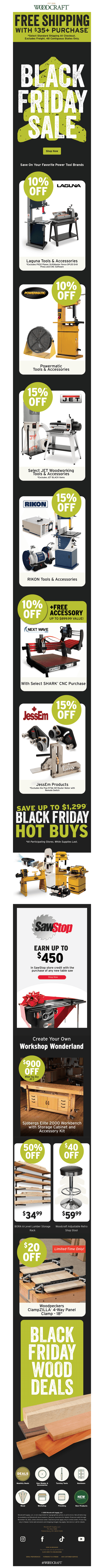 Woodcraft email from Fri, Nov 28, 2025