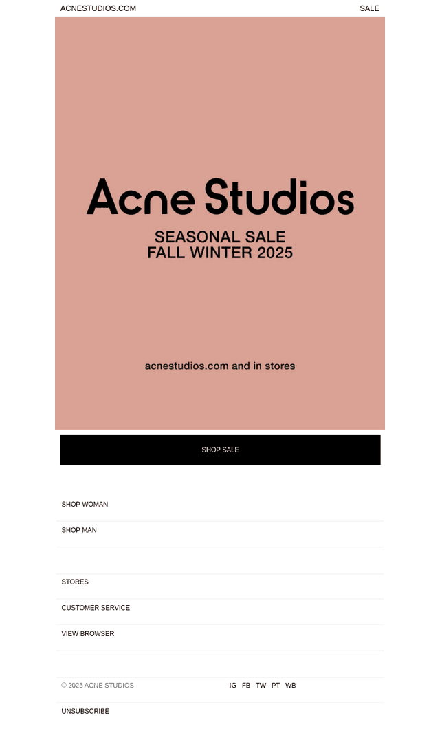 Fall/Winter 25 Sale now live