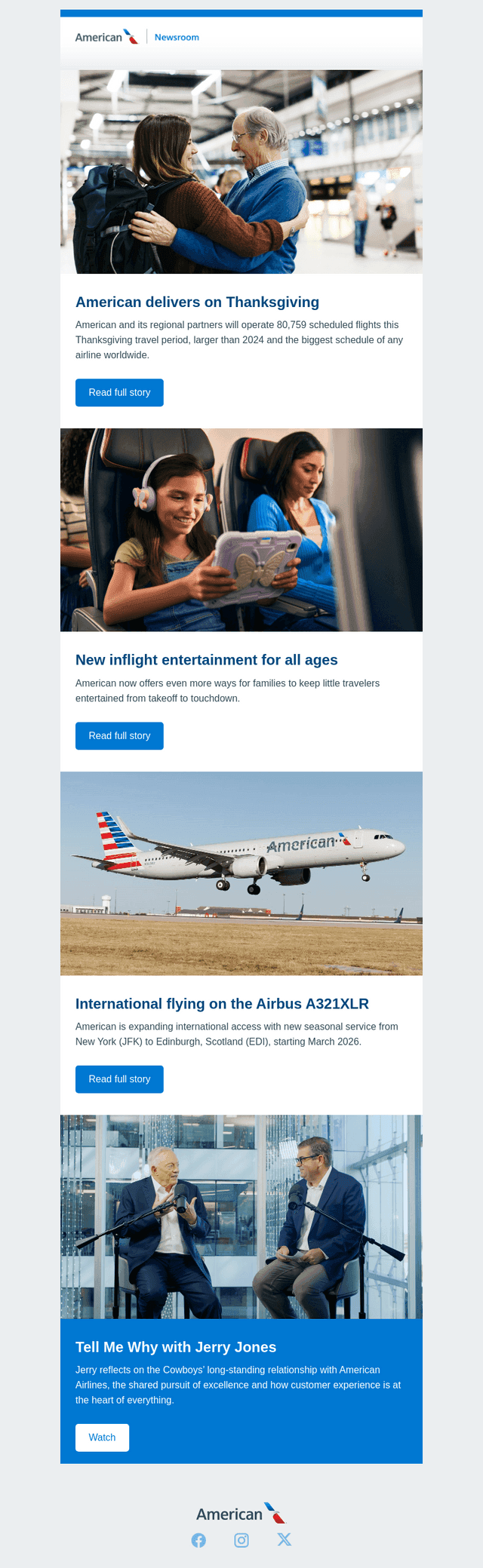 American Airlines email from Fri, Nov 28, 2025