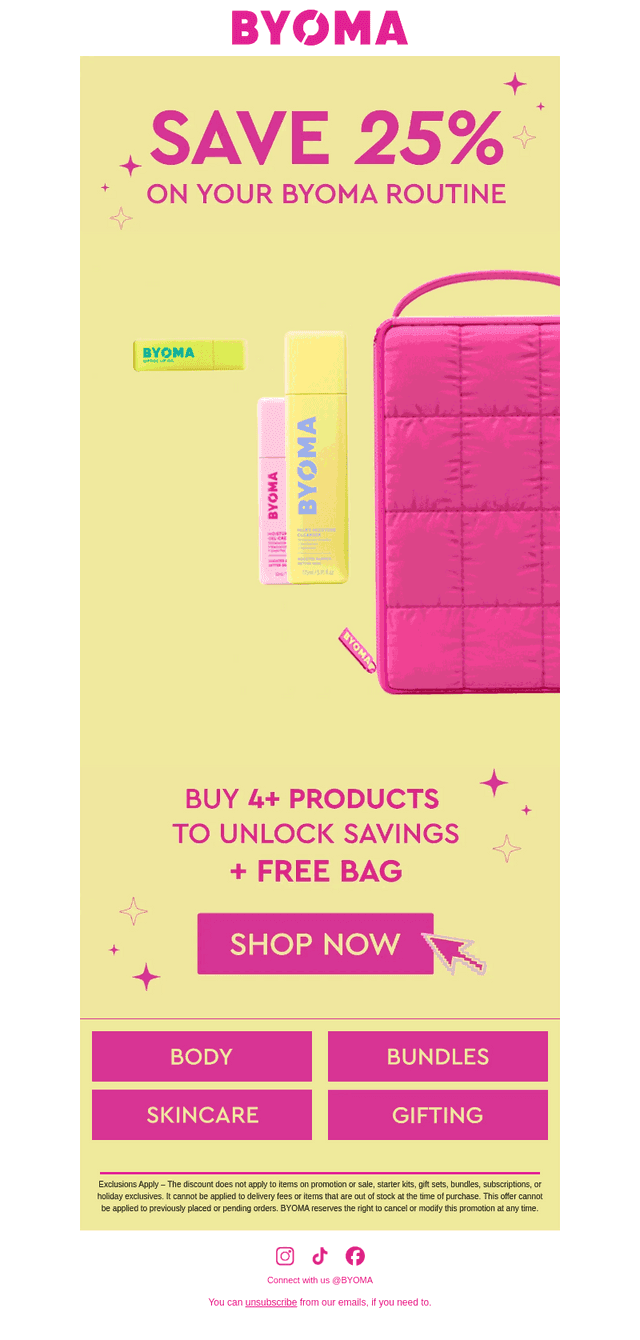 ⏰Save 25% on your BYOMA routine