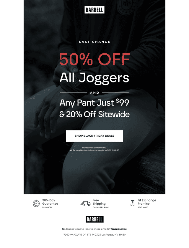 ENDS TONIGHT | 50% Off All Joggers