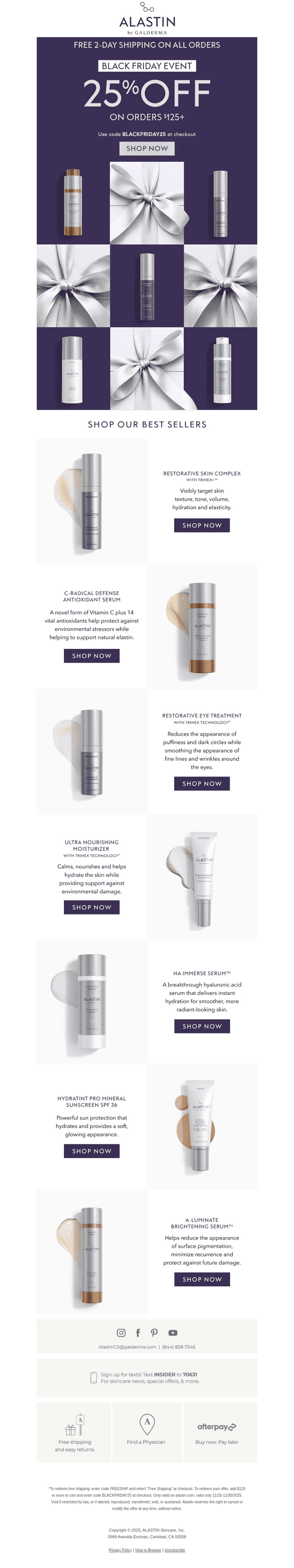 ALASTIN Skincare email from Sat, Nov 29, 2025