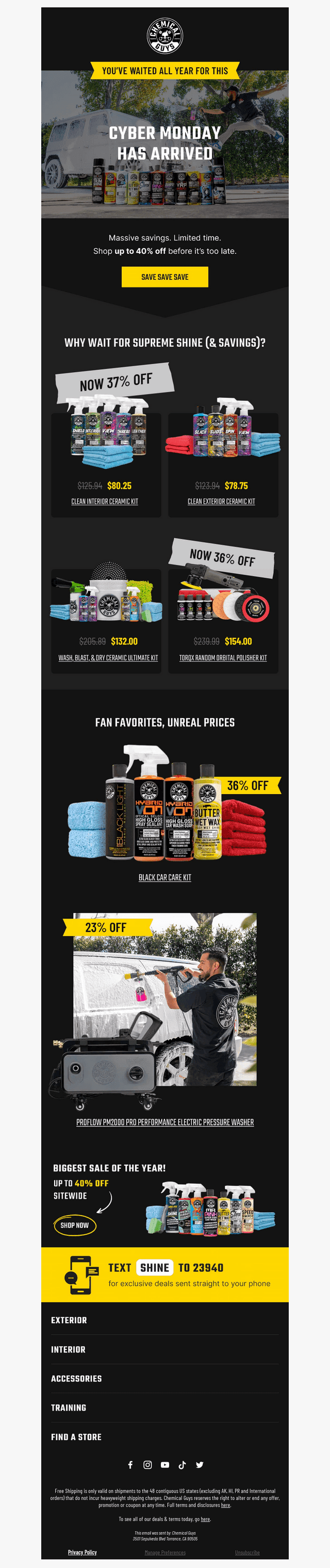 Chemical Guys email from Sat, Nov 29, 2025