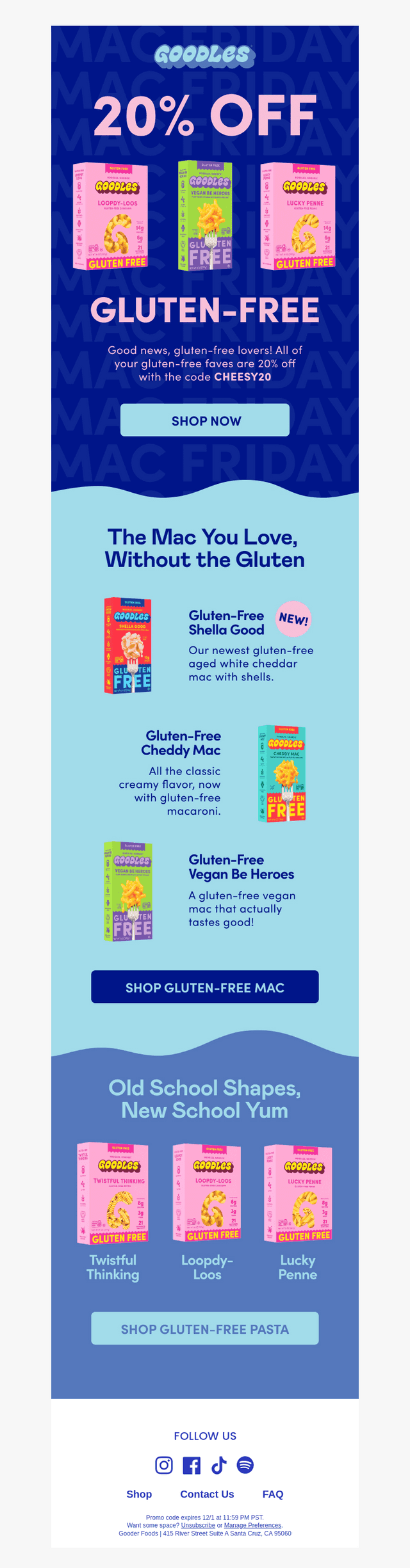 20% off and 100% gluten-free