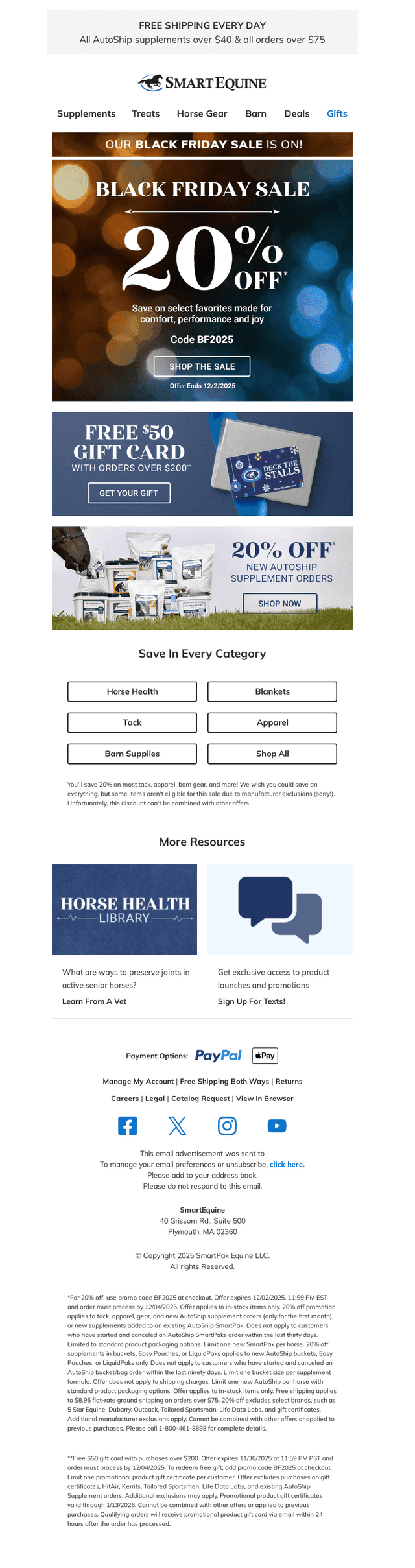 SmartPak Equine email from Sun, Nov 30, 2025