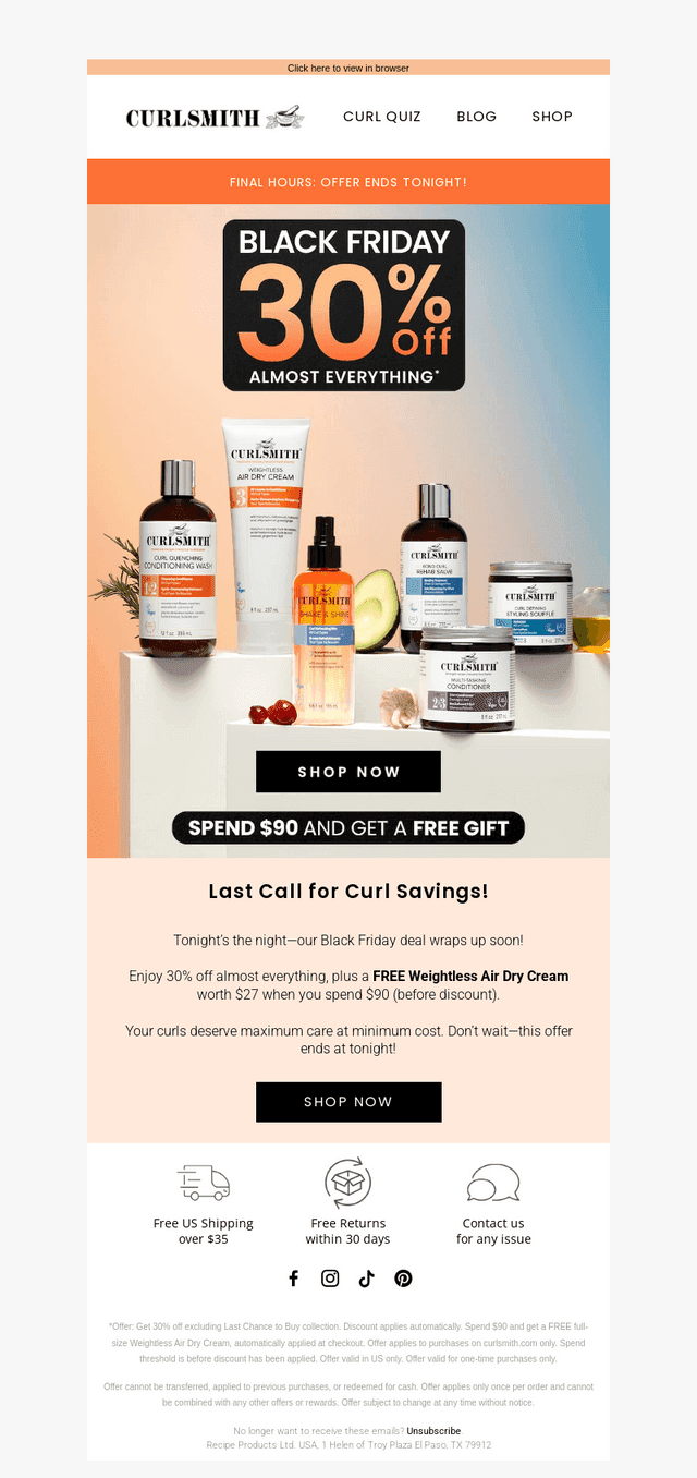 ⌛ FINAL HOURS: Last call for curl savings! ⌛