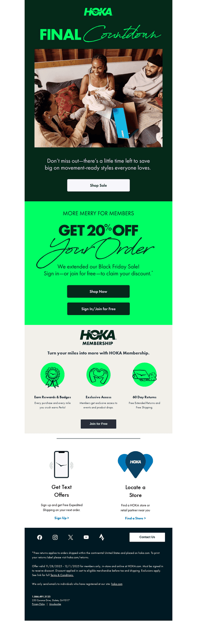 HOKA email from Sun, Nov 30, 2025