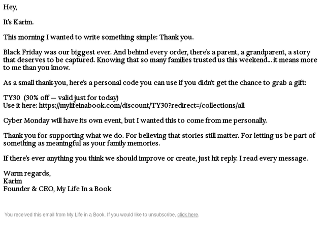 Thank you — truly