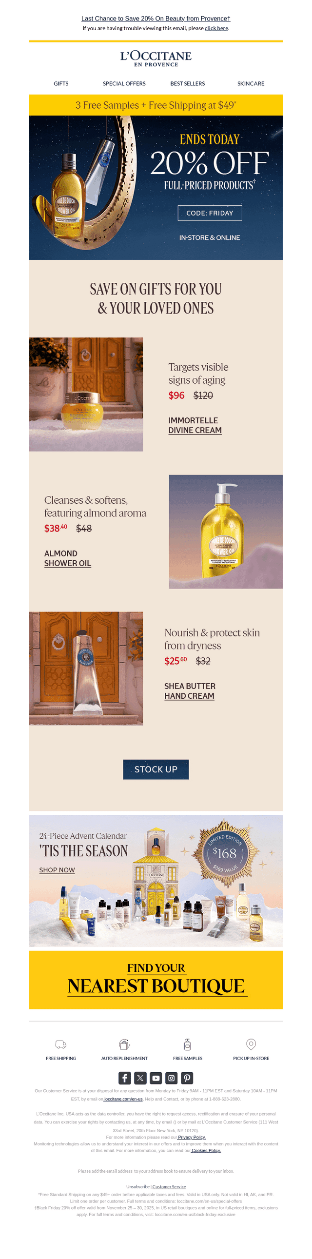 L'Occitane en Provence email from Sun, Nov 30, 2025