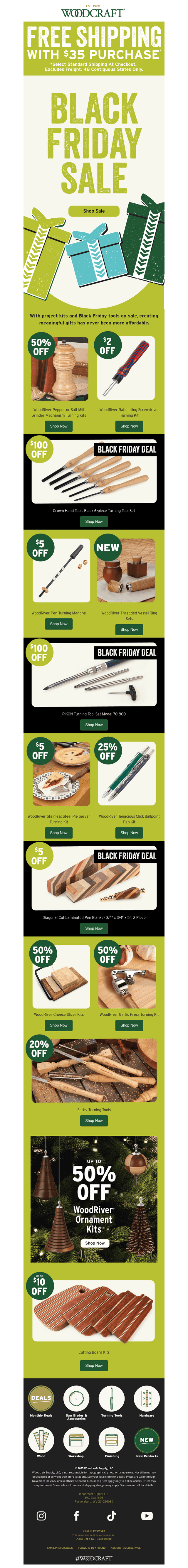 Woodcraft email from Sun, Nov 30, 2025