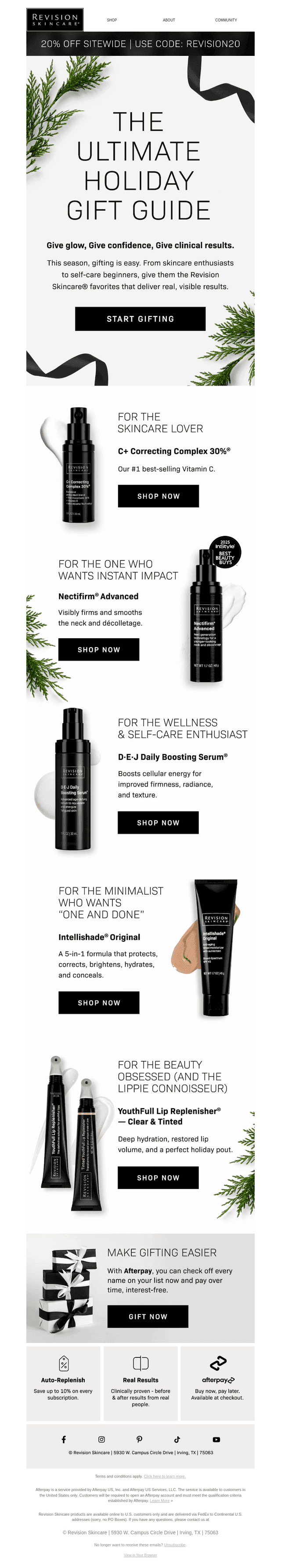 Revision Skincare email from Sun, Nov 30, 2025
