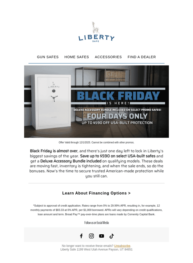 Almost Over — Savings End Tomorrow