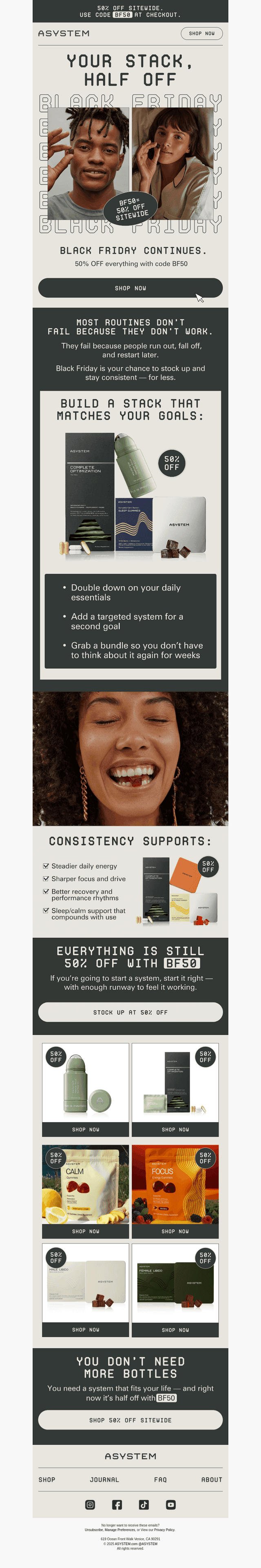 One code. All systems 50% OFF