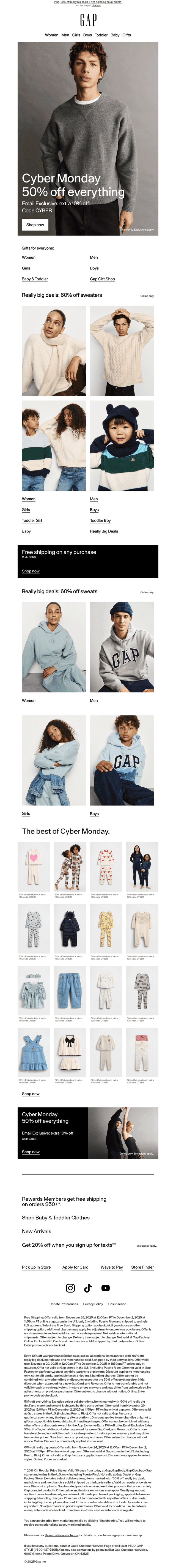 Bigger. Better. Cyber. 50% OFF EVERY SINGLE THING.