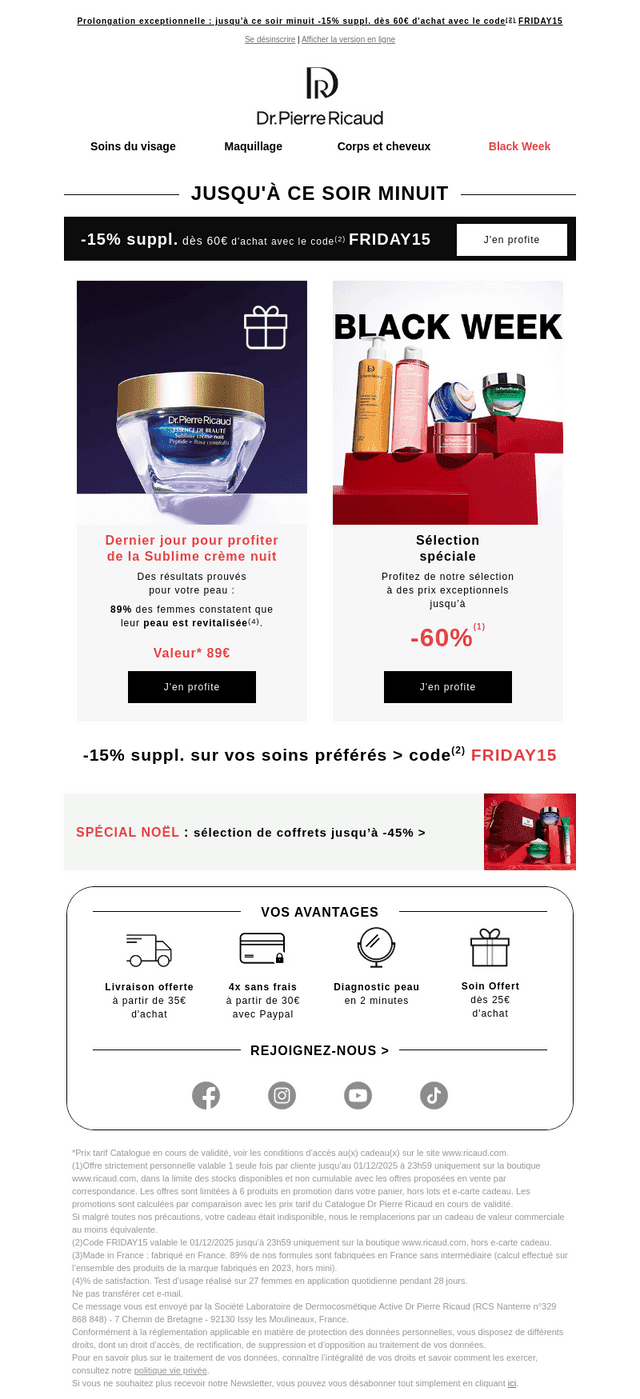 Cyber Monday : -15% suppl. sur TOUT💄