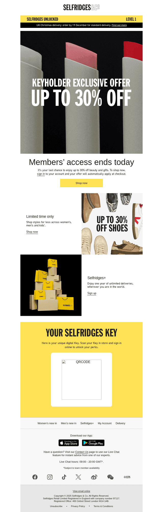 Your Keyholder exclusive offer ends today