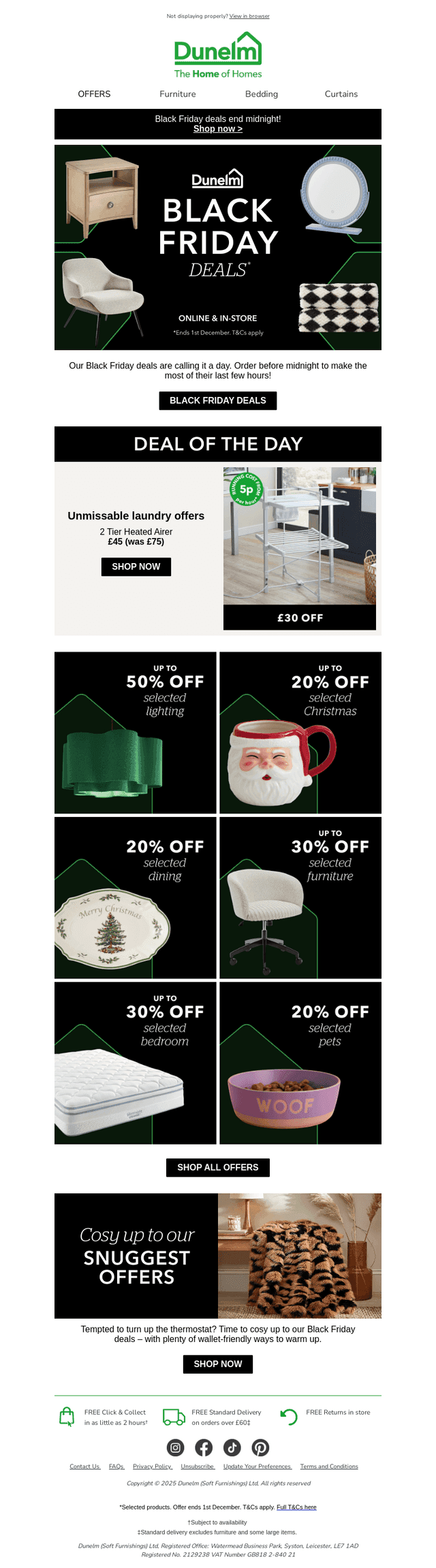 Dunelm email from Mon, Dec 1, 2025