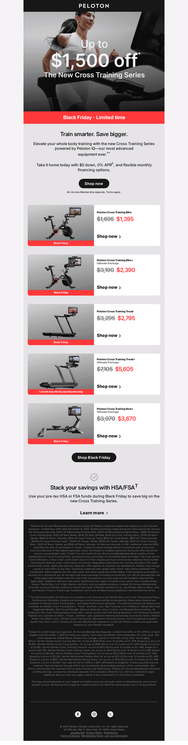 Peloton email from Mon, Dec 1, 2025