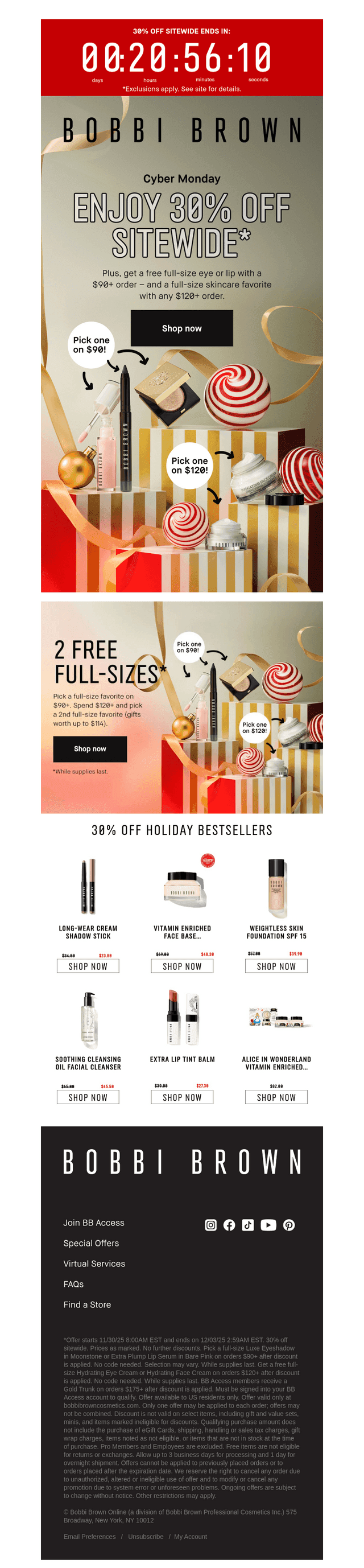 Bobbi Brown Cosmetics email from Mon, Dec 1, 2025