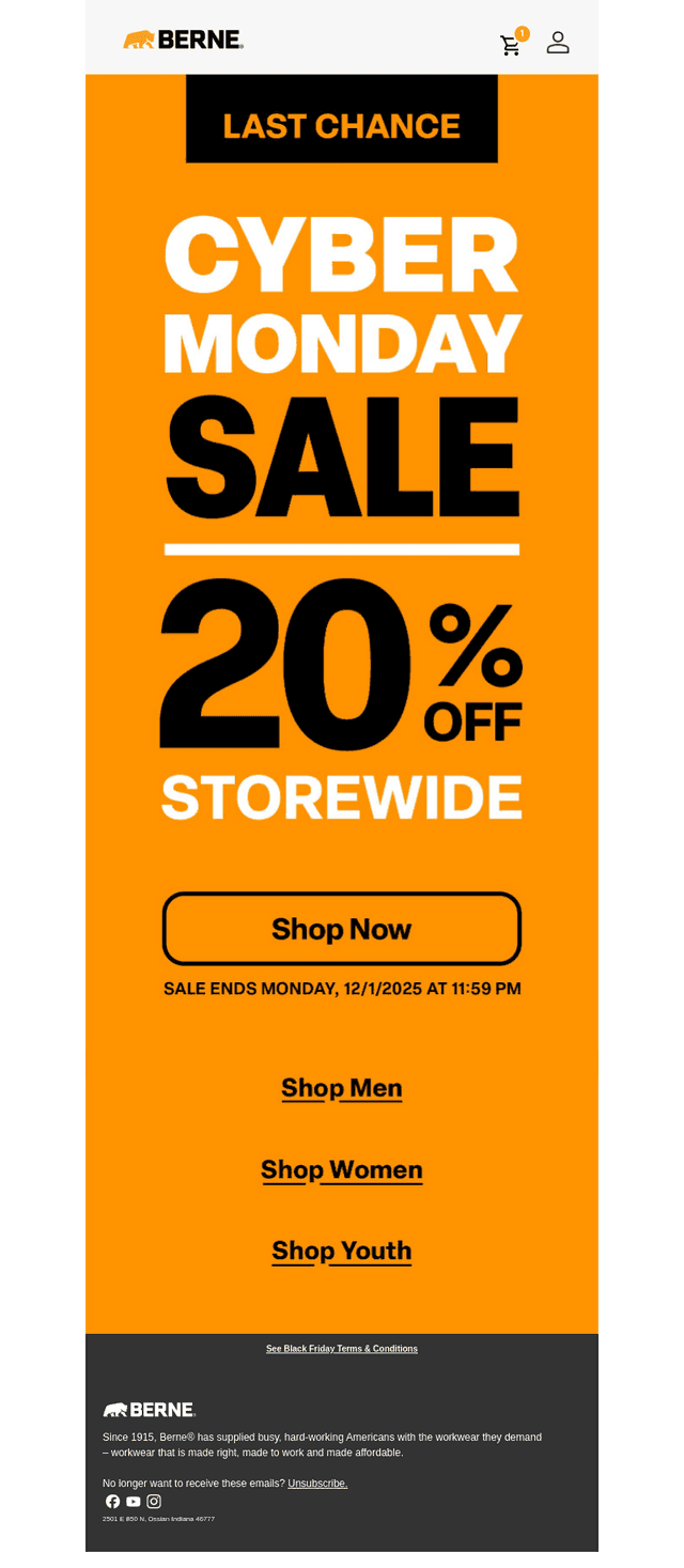 Last Chance: 20% Off Storewide