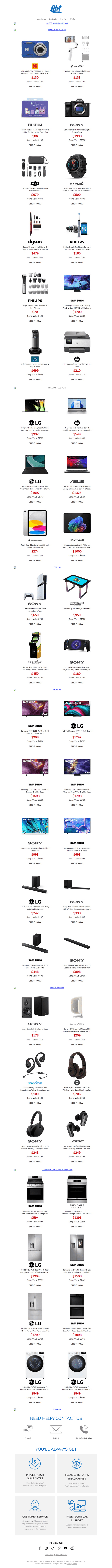Abt Electronics email from Mon, Dec 1, 2025