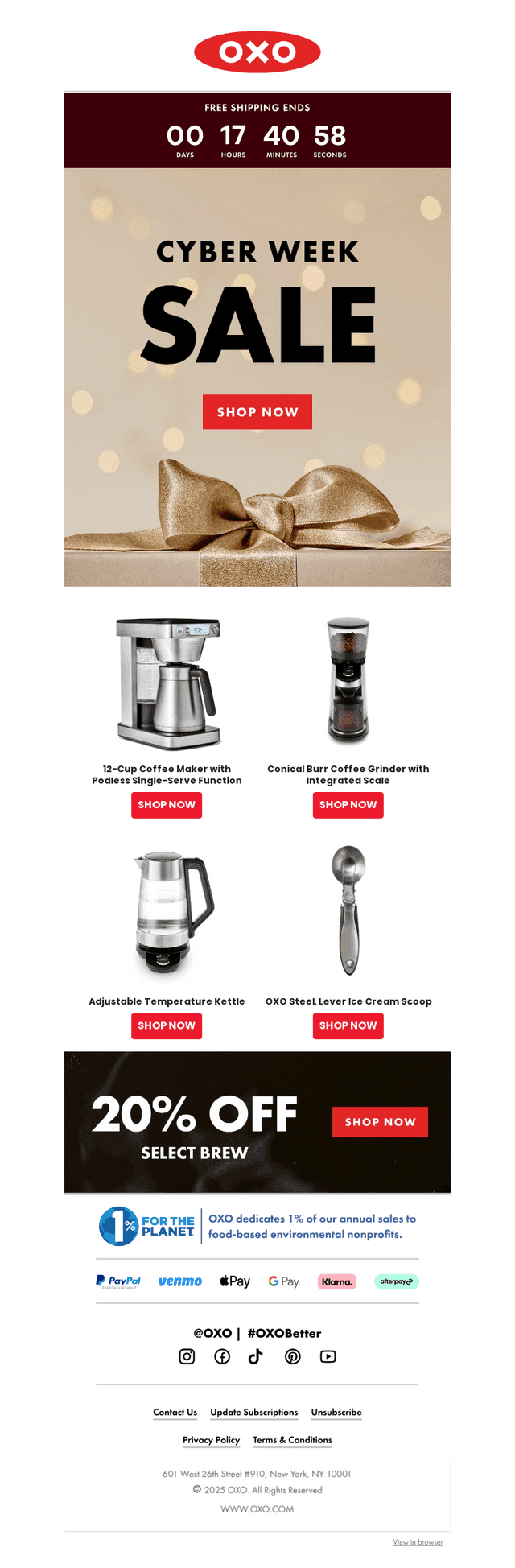 OXO email from Mon, Dec 1, 2025