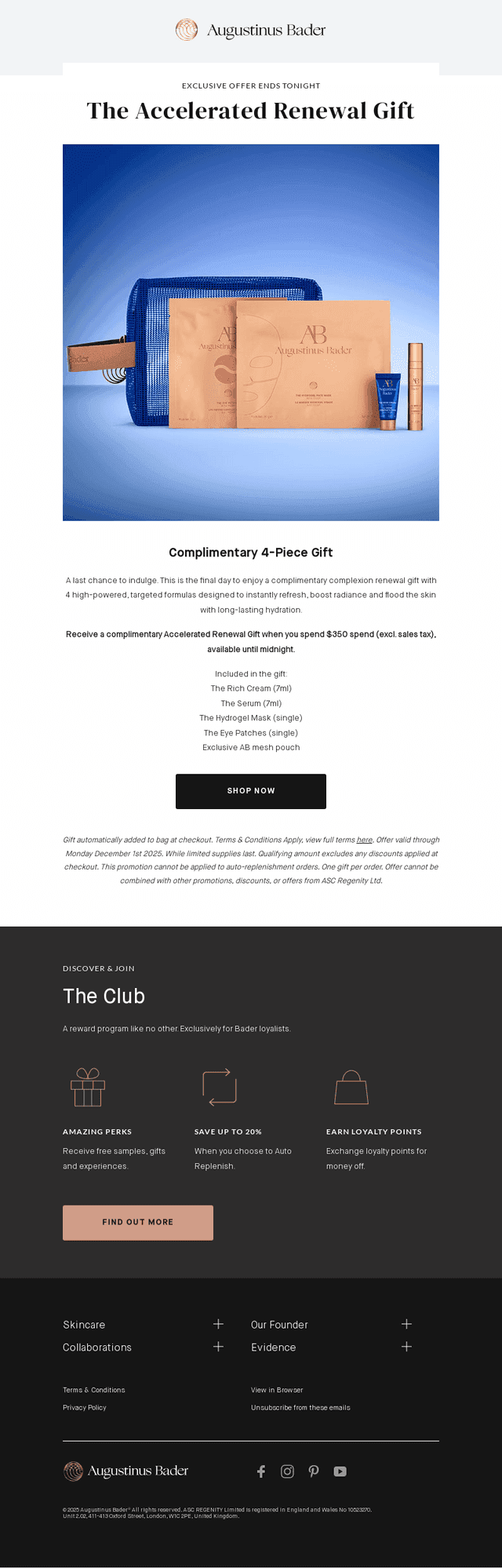 Offer Ends Tonight: Complimentary 4-Piece Gift