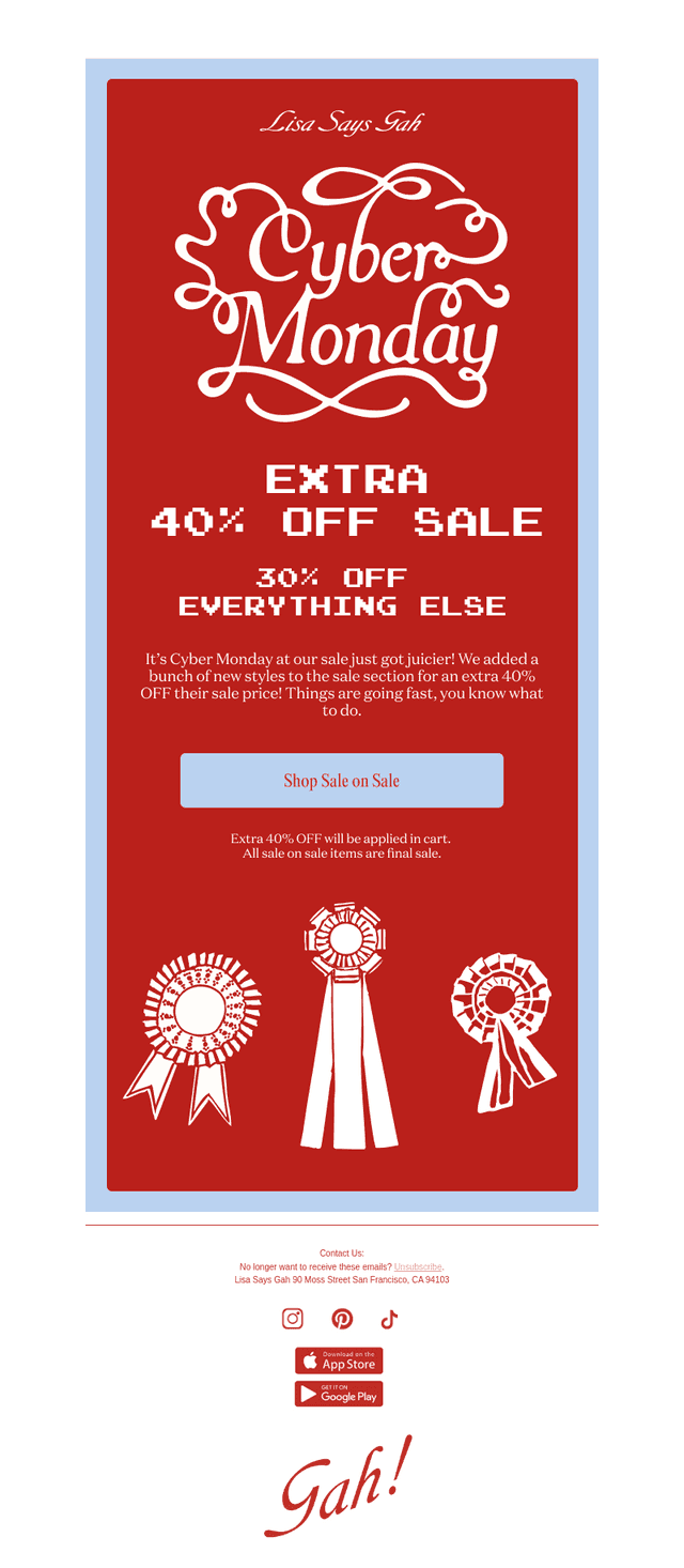 EXTRA 40% OFF SALE