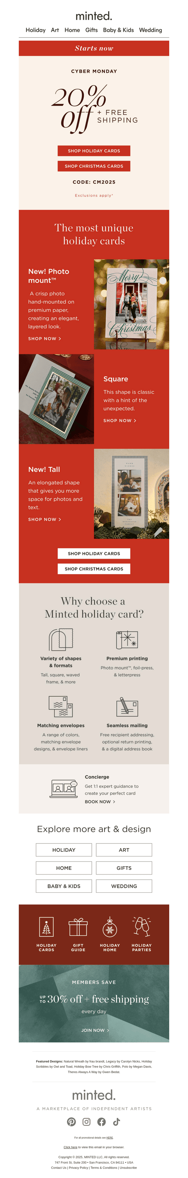 CYBER MONDAY: 20% off + free shipping
