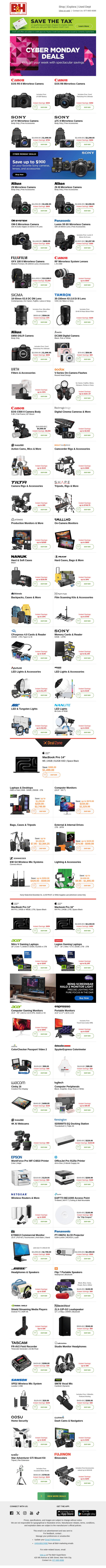 B&H Photo Video email from Mon, Dec 1, 2025
