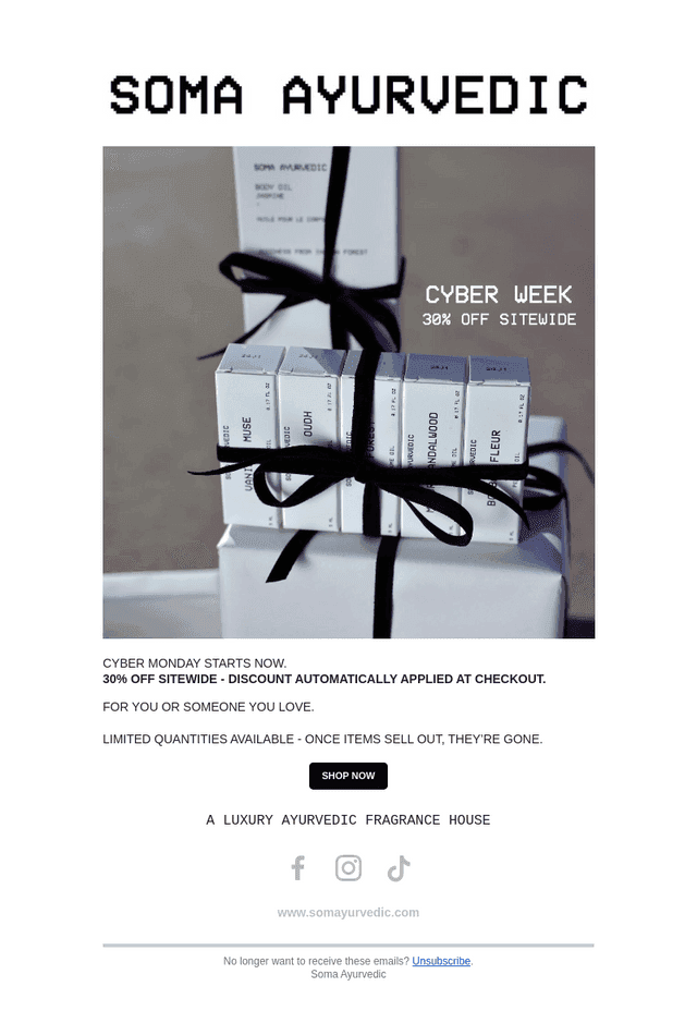 Cyber Monday — 30% Off Sitewide