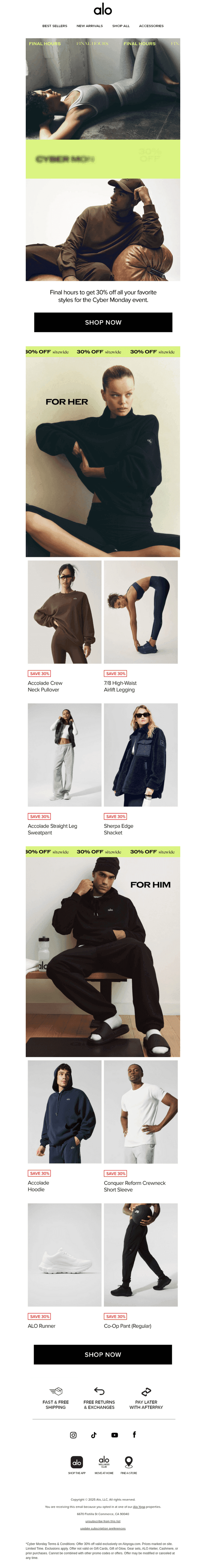 30% off for Cyber Monday