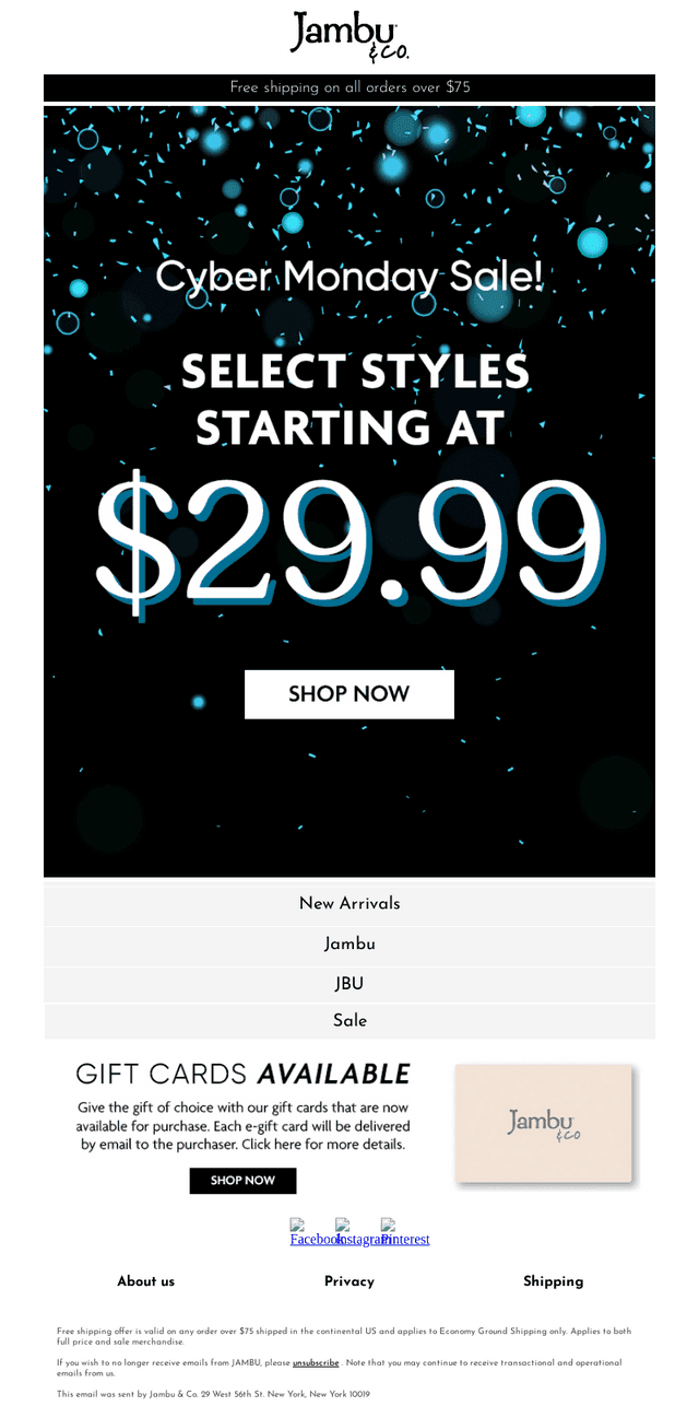 Jambu footwear email from Mon, Dec 1, 2025