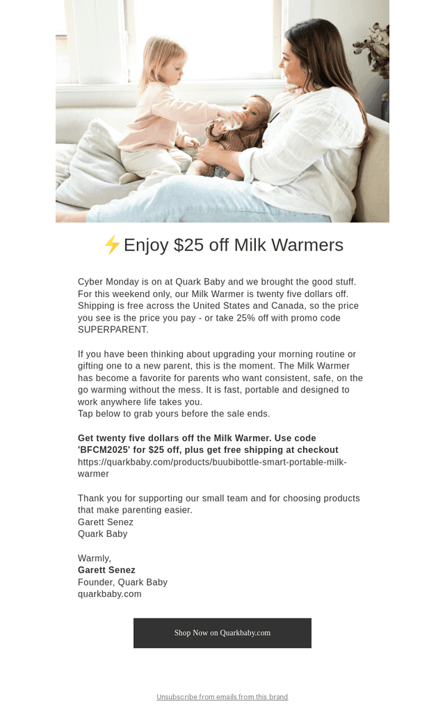 Faire email from Mon, Dec 1, 2025