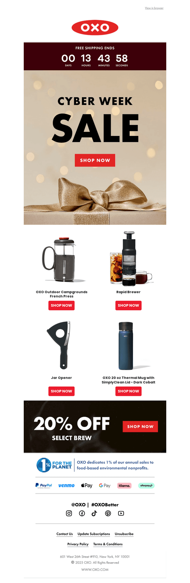 OXO email from Mon, Dec 1, 2025