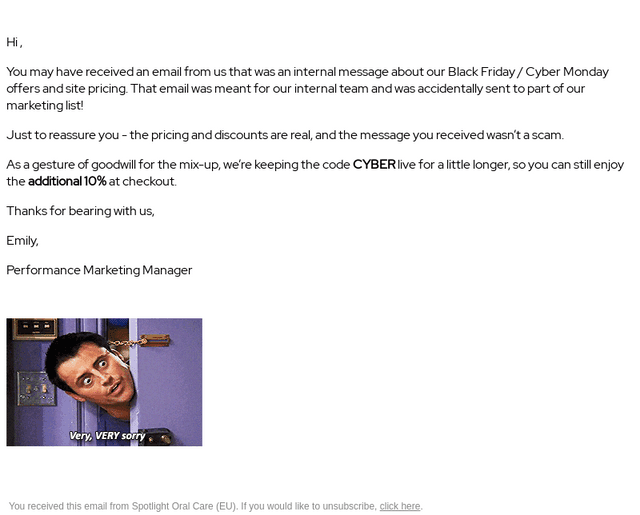 Spotlight Oral Care email from Mon, Dec 1, 2025