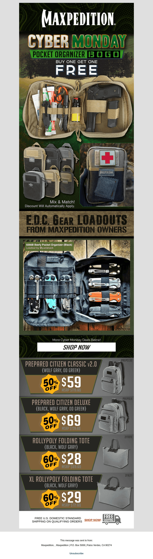 Buy 1 Get 1 E.D.C. Gear ● Cyber Monday