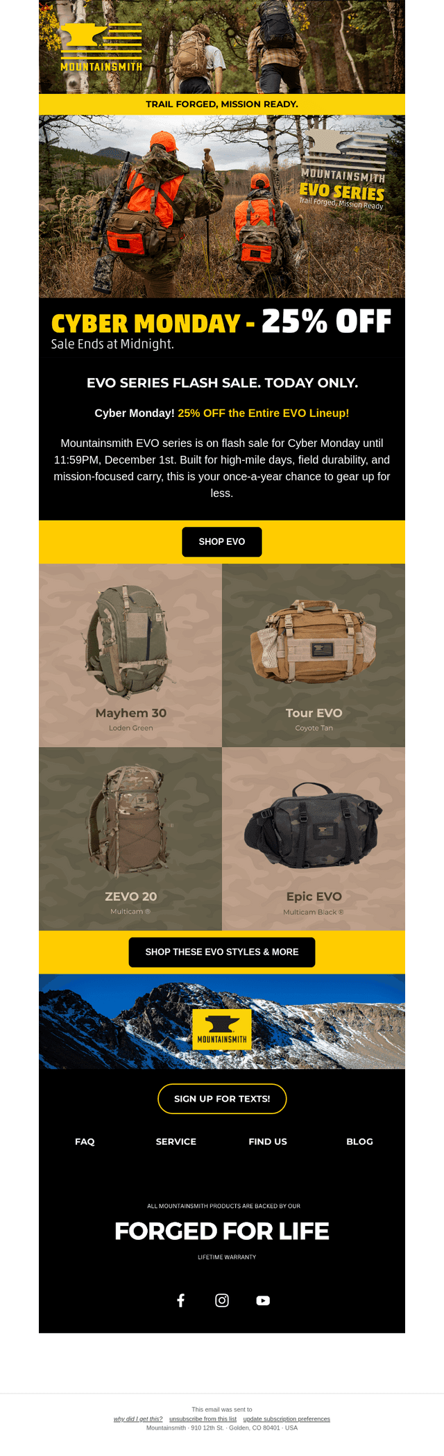 Mountainsmith email from Mon, Dec 1, 2025