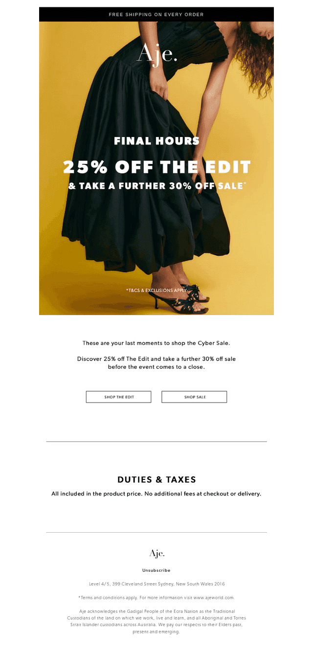 Ends Tonight: 25% Off* Cyber Sale